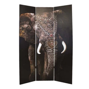 Canvas Elephant Room Divider Screen - Picture 1 of 4