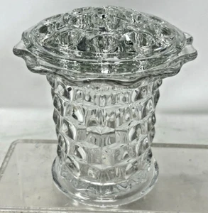 Vintage Fostoria Glass Vase with 16 Hole Glass Frog - Picture 1 of 6