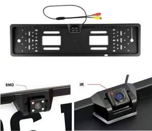 PORTATARGA CON TELECAMERA RETROMARCIA RETROCAMERA 4 LED AUTO VISIONE NOTTURNA - Foto 1 di 1