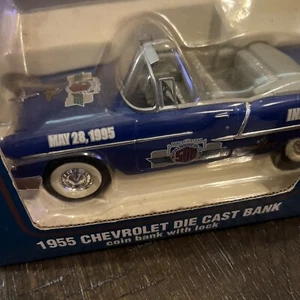 New Indianapolis 500 Limited Edition 1955 Chevrolet Die Cast Coin Bank Car - Picture 1 of 4