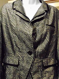 Simon Chang Women's Blazer black and Silver size 16 - Picture 1 of 5