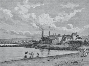 Edinburgh PORTOBELLO - JOPPA PANS SALT WORKS Original Victorian Print c1881 - Picture 1 of 2