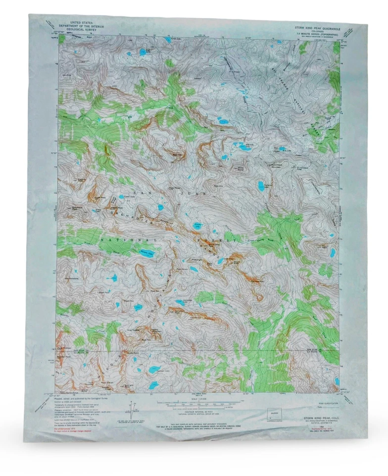 Topographic 1964 USGS Map Storm King Mountain Colorado - Image 1 of 2