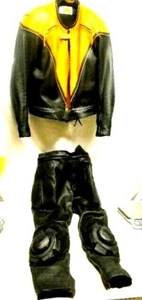 Bates California Leather Motorcycle Riding Suit 2 pc suit Jacket and Pants Mens - Foto 1 di 7