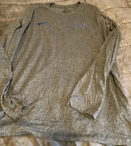 UCLA BRUINS Long Sleeve NIKE Dri Fit XXL 2XL Gray Athletic Shirt FREE SHIPPING - Picture 1 of 2