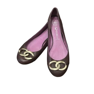 Jeffrey Campbell California Vintage Leather Brown Gold Purple Flats Womens Sz 9 - Bild 1 von 11
