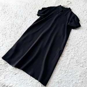 Miu Miu Puff Sleeve Black Formal Dress Size 36 S Knee-Length Collared Elegant - Picture 1 of 15