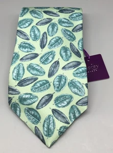 ASPREY handgefertigte Herrenkrawatte grün botanisches Blatt Smaragd - Bild 1 von 6