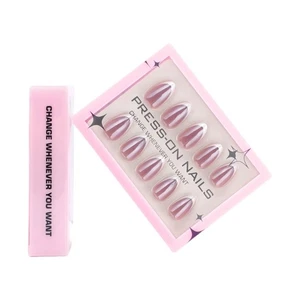 30 Pcs Press On Nail French Tip False Nail Almond Artificial Nail for Woman - Picture 1 of 8