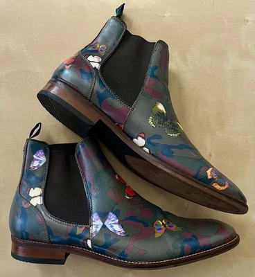 Paisley & Gris PARA HOMBRES 11 Botas Chelsea Shoreditch Camufladas Cuero Mariposa Foto 1 de 4