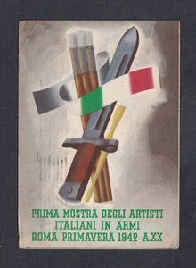 ITALIA 1943 SEGUNDA GUERRA MUNDIAL 'ARMAS DE ARTISTAS ITALIANOS' TARJETA POSTAL MILITAR ROMA A MARSALA - Imagen 1 de 2