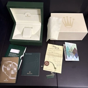 OEM ROLEX Green Datejust Watch Box FULL SET 116233 Complete Registration Cards - Picture 1 of 9