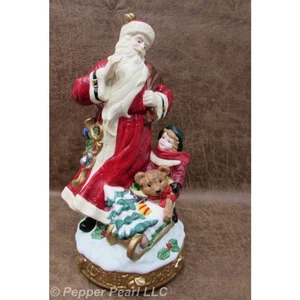 Weihnachtsmann Porzellan Spielfigur Holiday First Noel Kinderschlitten Weihnachtsbaum - Bild 1 von 14