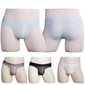 Thong Panties Underwear G-string Briefs Ice Silk Soft Thin Solid See-through UK - Picture 1 of 29