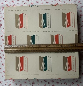 Vintage 1950s Sears, Roebuck, and Co. Merry Christmas Atomic Trees Gift Box - Picture 1 of 8