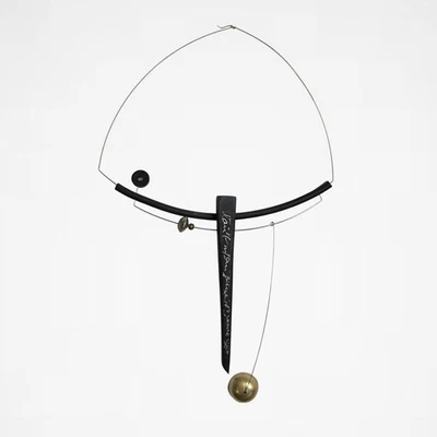 VTG Artisan Modernist Wire Wood Metal Statement Necklace Design Abstract Jewelry - Image 1 of 4