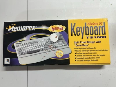 Memorex Windows 95/98 Computer Keyboard TS1000 Spillproof Design Quiet Keys PS/2 - Image 1 of 2