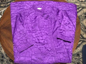 Gimbels Purple Quilted Night Coat Robe Kimono Accent 60’s Excellent Condition - Picture 1 of 8