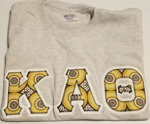 KAPPA ALPHA THETA Multi-Color Letters Gray t-shirt: Size Small - Picture 1 of 2