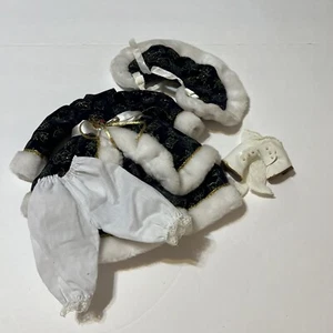 Doll Clothes for 16” Doll Blue Velvet Dress  Cape Faux Fur Trim Pantaloons Boots - Picture 1 of 14