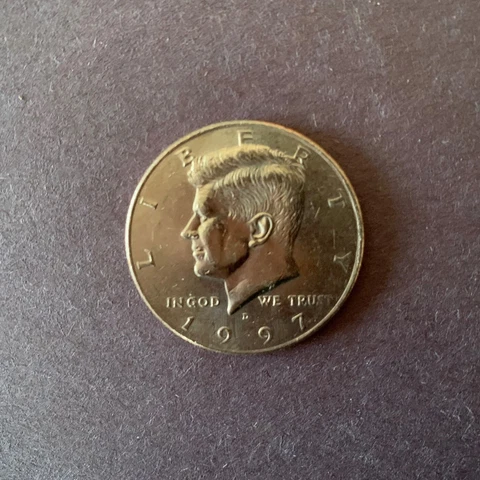 1997 D Kennedy Half Dollar Circulated VG-EX Cond Free Shipping Cover
