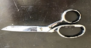 Vintage MARKS Knife Edge Scissors Chrome finish, Rt Hand 455-7" Peggy engraved - Picture 1 of 6