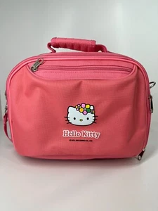 Hello Kitty pink travel make up bag case zip up mirror shoulder strap hand carry - Picture 1 of 24