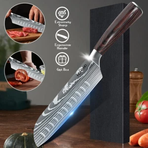 Chef Messer High Carbon Amascus Edelstahl Japanische Messer Cleaver Hacken DE - Bild 1 von 9