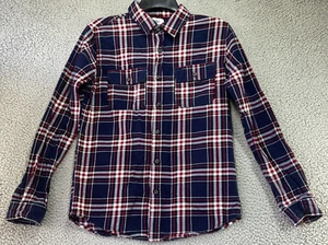 COMO Man Multicolor Plaid Long Sleeve Button Up Cotton Flannel Shirt Size S - Picture 1 of 11