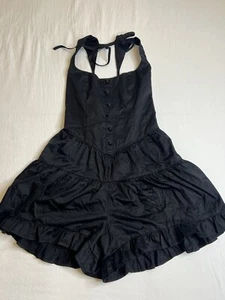 Women’s Button- Front Tiered Romper- Wild Fable Black Size Small - Picture 1 of 9