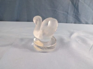 Lalique Clear & Clear Satin Crystal Swan Figurine or Paperweight - Picture 1 of 8