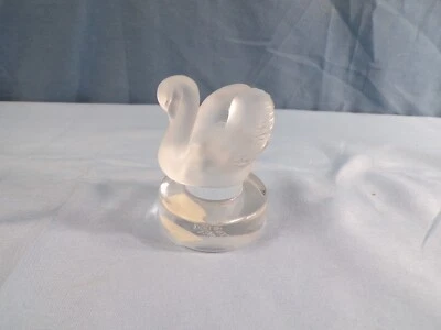 Lalique Clear & Clear Satin Crystal Swan Figurine or Paperweight - Image 1 of 4