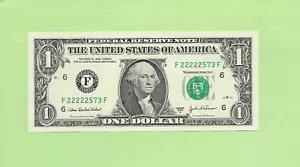 2003A ..UNCIRC $1 F 2222 2573 F .... 2003A $1 F-F SOLID POKER '22222' - Picture 1 of 2