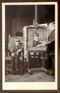 CDV anonyme; Enfant, modèle d'un peintre à identifier; Vintage albumen print - Bild 1 von 2