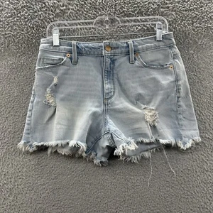 Universal Thread Shorts Junior's 6 Blue Denim Distressed Cut Off Shorts - Picture 1 of 14