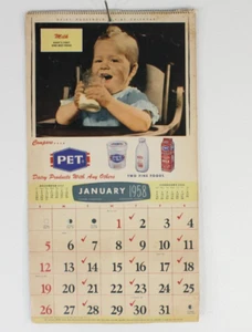 Vintage 1958. PET Milchprodukte Kalender - Bild 1 von 4