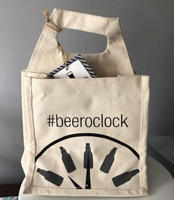 Six Pack Beer Canvas Tote Bag Reusable - Image 1 of 2