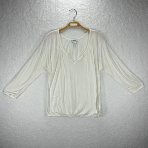 Old Navy Blouse Shirt Womens M Ivory Oversize Soft Long Sleeve - Picture 1 of 12