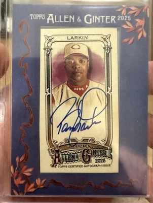 2025 ALLEN & GINTER BARRY LARKIN FRAMED MINI AUTO BLUE /99 #MA-BL  - Image 1 of 2