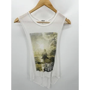 CHRLDR Top Damen SMALL weiß endlos Sommer Grafik Cutout Rücken Festival Tank  - Bild 1 von 7