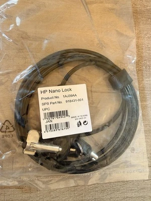 SIN ABRIR (paquete sellado) HP Nano Bloqueo de cable con llave 1AJ39AA Foto 1 de 3