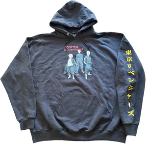 Tokyo Revengers Hoodie Hooded Sweatshirt Mens XL Black Toman Trio Manji Gang NWT - Picture 1 of 10