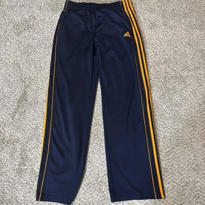 Adidas Track Pants Youth XL 18 Blue Orange Stripe Pull On Active Athletic Bottom - Picture 1 of 4