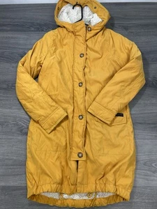 Abercrombie & Fitch Coat Womens Med Yellow Full Zip Sherpa Lined Faux Fur Parka - Picture 1 of 9