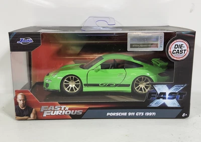 Jada Porsche 911 GT3 (997) Coche Verde Rápido y Furioso 1/32 Vehículo de Juguete NUEVO Foto 1 de 4
