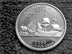 2000 S PROOF VIRGINIA STATE QUARTER FROM PROOF SET - CLAD - Picture 1 of 2