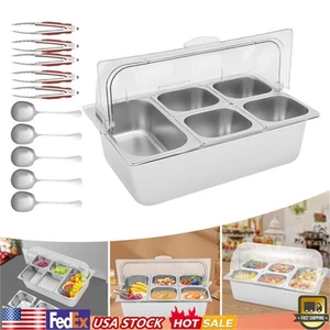 Contenedor para servir alimentos de acero inoxidable con tapa 5 compartimentos - Imagen 1 de 18
