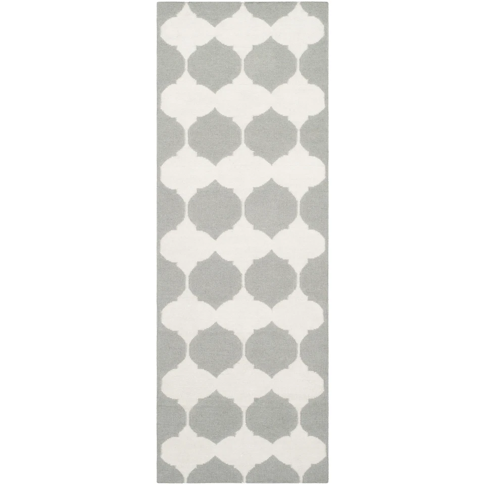 Safavieh Grey/ Ivory Flat weave Wool Runner 2' 6 x 9' - Image 1 of 1
