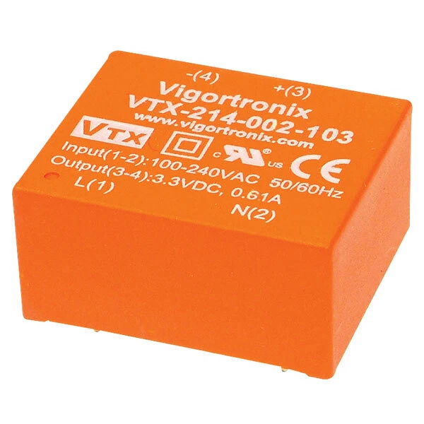 Vigortronix VTX-214-002-112 2W Low Profile AC-DC Converter 12V Output - Image 1 of 1