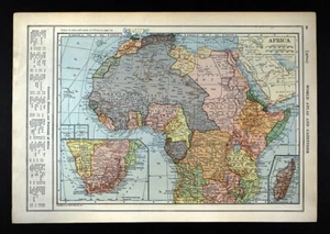 1919 Poates Map Africa Belgian Congo Angola South Cape Town Cameroon Morocco - Picture 1 of 4